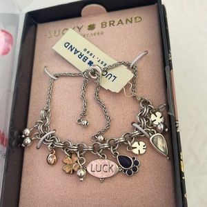 New Lucky Brand Luck 4 leaf clovers ++ Charm Bracelet